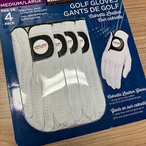 Kirkland Signature Leather Golf Glove, Right Handed, 4-pack. MEDIUM/LARGE